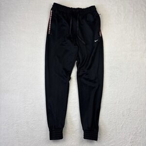 NIKE F.C. Mens Football Pants Small Black Soccer Sweatpants Zip Ankle Joggers